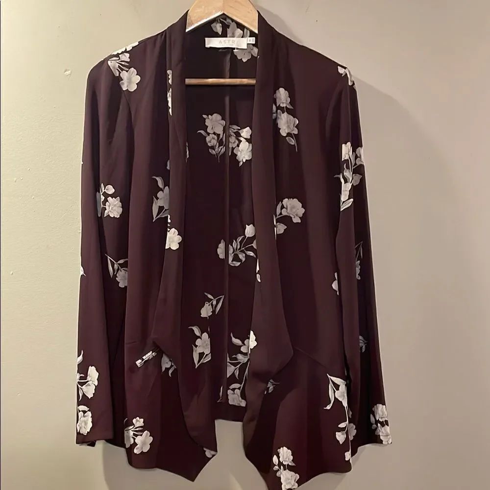 Floral Open Front Cardigan